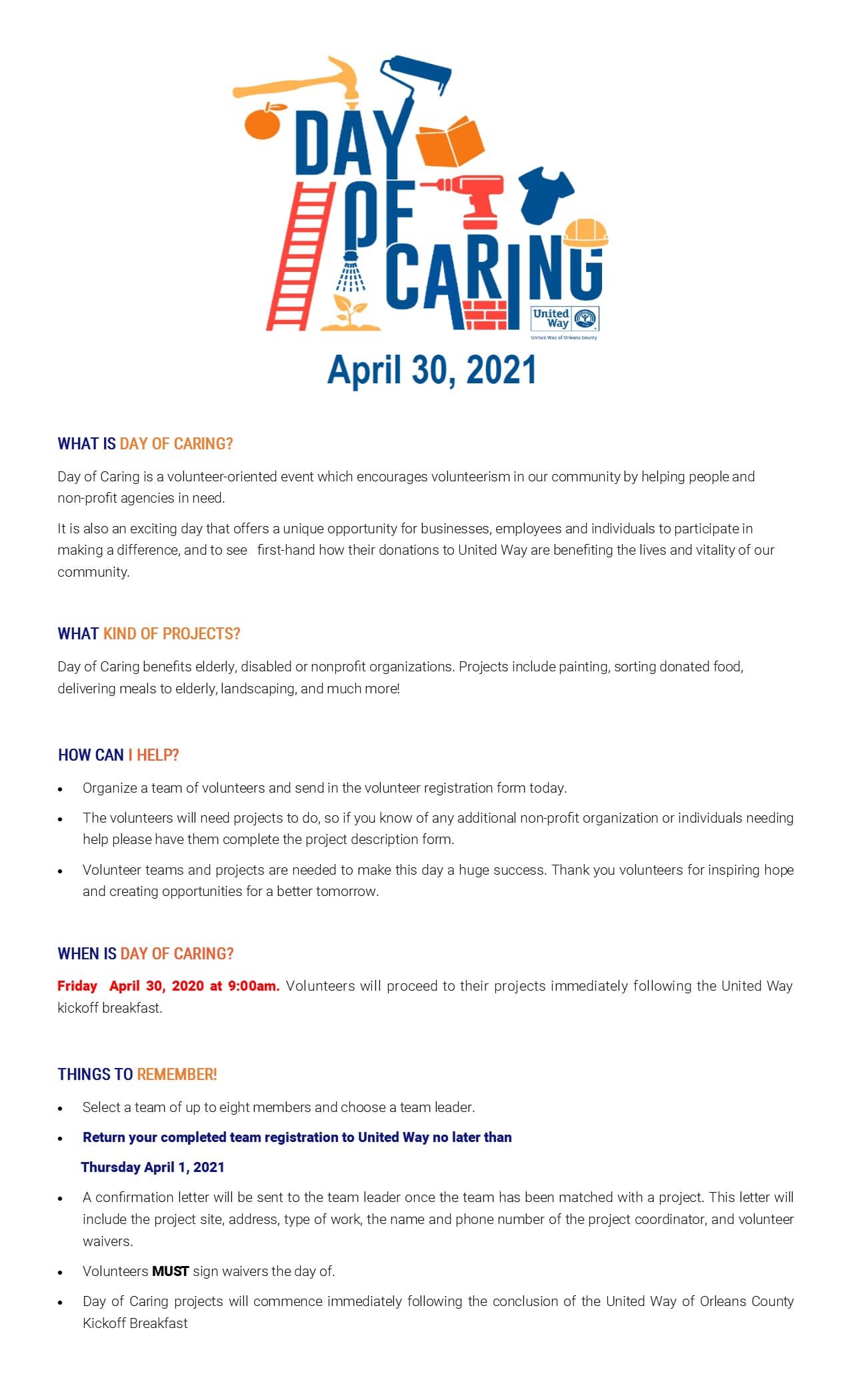 Day of Caring Page 2021