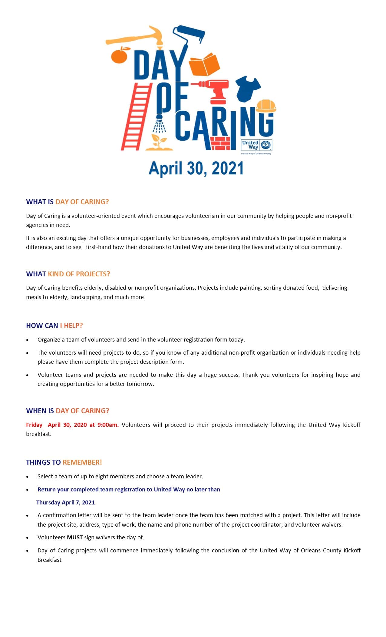 Day of Caring Page 2021