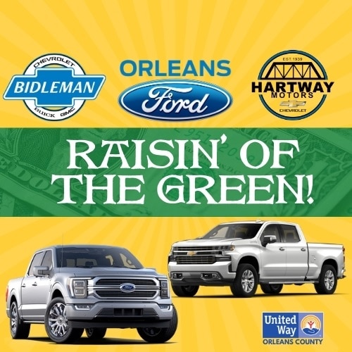 Orleans County NY Dealership Group helps Raise Funds for Local United Way - March 2021 - Bidleman Auto Group